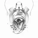 nun, shh tattoo design idea