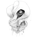 nun, shh tattoo design idea