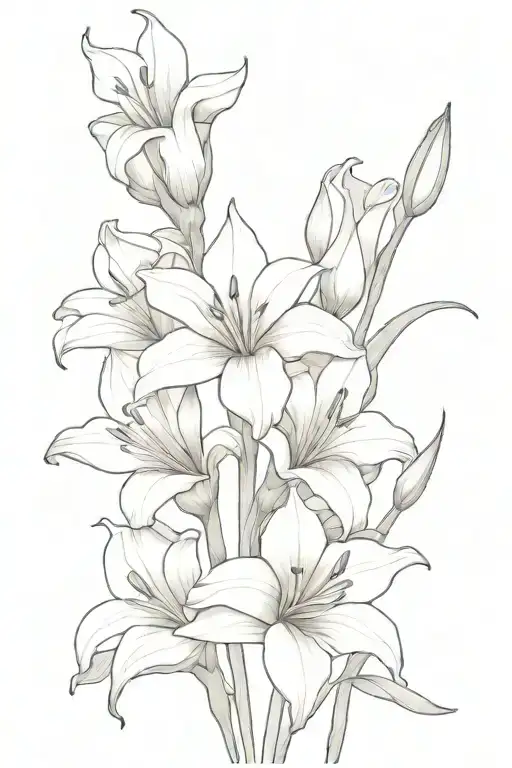 gladiolis flowers tattoo design idea