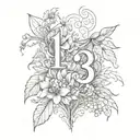 Combine elements of nature with the number 143 in a unique and creative way tattoo design idea