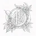 Combine elements of nature with the number 143 in a unique and creative way tattoo design idea