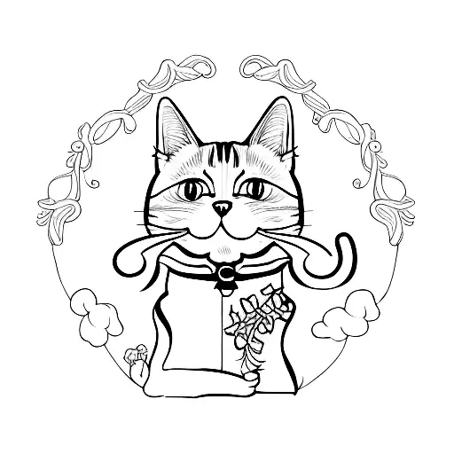  cat memorial  tattoo design idea