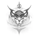  Create a unique and realistic design representing the concepts of Aion and Kairos. Focus on incorporating symbols that  tattoo design idea