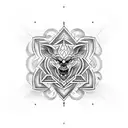  Create a unique and realistic design representing the concepts of Aion and Kairos. Focus on incorporating symbols that  tattoo design idea