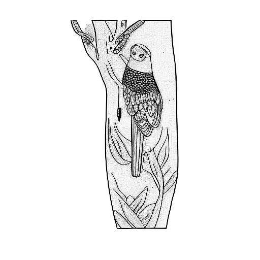 bird in hand, bird should be green and light blue tattoo design idea