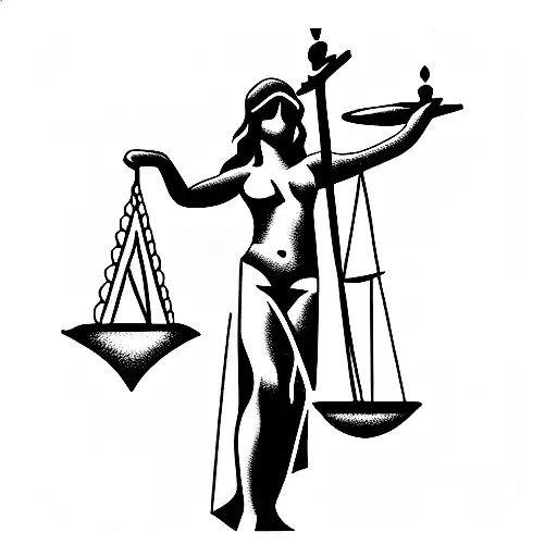 lady justice tattoo design idea