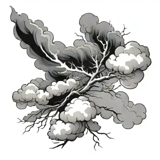 winter storm clouds tattoo design idea