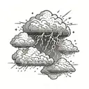 winter storm cloud with lightning tattoo design idea