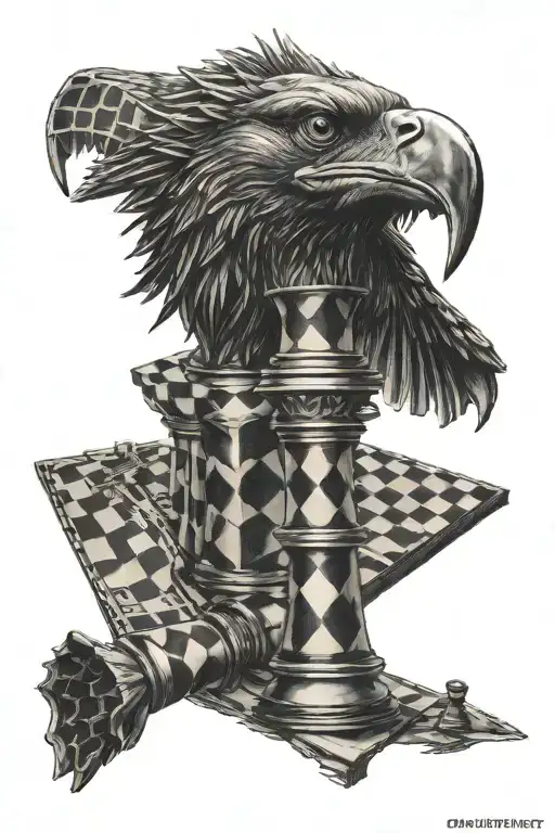 rook and chessboard tattoo design idea