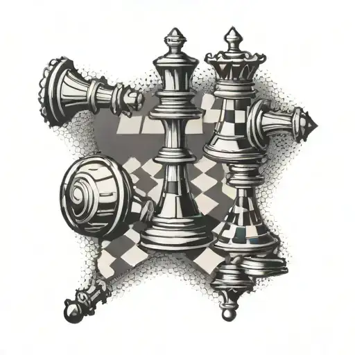 chess board tattoo design idea