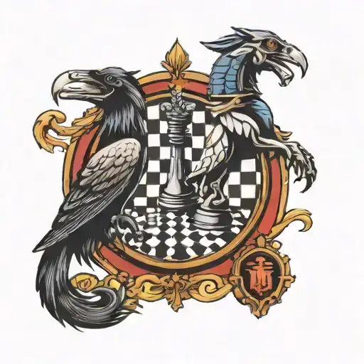 rook and chessboard tattoo design idea
