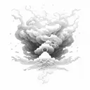 A powerful storm brewing over a serene ocean tattoo design idea