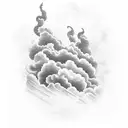 A powerful storm brewing over a serene ocean tattoo design idea