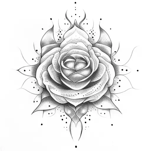 lunar tear flower tattoo design idea