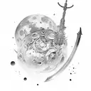 nier automata sword with lunar tears wrapped around tattoo design idea