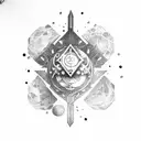 nier automata sword with lunar tears wrapped around tattoo design idea