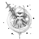 nier automata sword with lunar tears wrapped around tattoo design idea