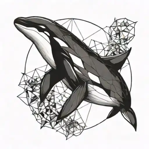Orca geometric tattoo design idea
