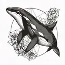 Orca geometric tattoo design idea