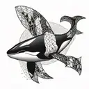 Orca geometric tattoo design idea