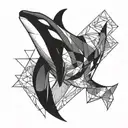 Orca geometric tattoo design idea