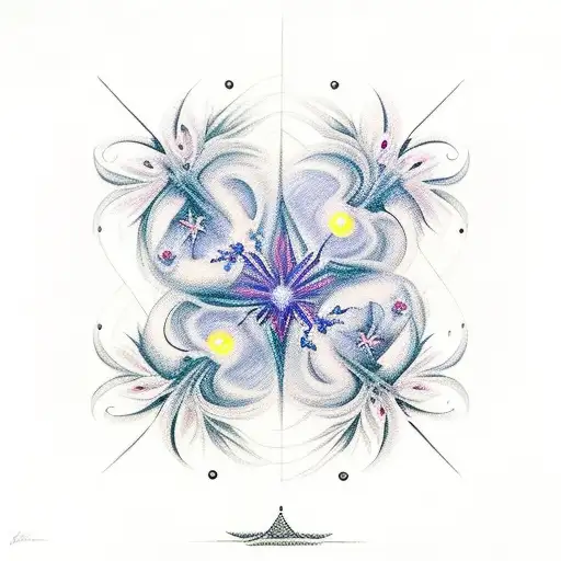 bluebells with red supergiant star life cycle  tattoo design idea