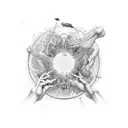 Adam creation hands in a circle  tattoo design idea