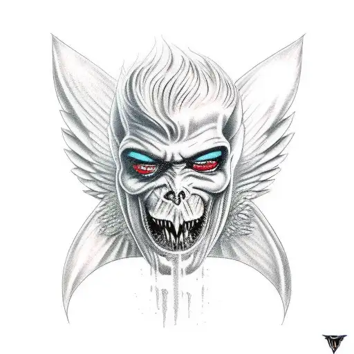 Angel vs demon tattoo design idea