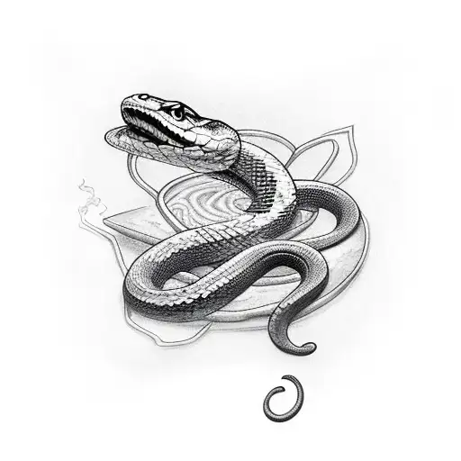 snake on a sword  tattoo design idea
