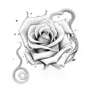 Sword with a snake and a rose tattoo design idea