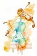 piano and violin Buddhism hippy tattoo design idea