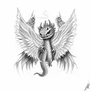 toothless the dragon cradling in his wings an angel baby tattoo design idea