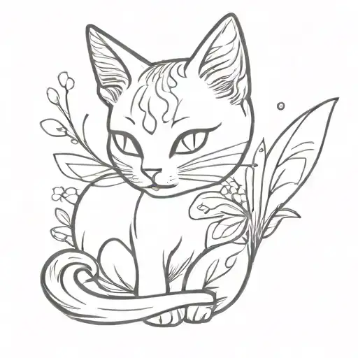 fairy cat  tattoo design idea