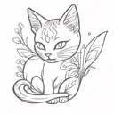 fairy cat  tattoo design idea