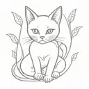 fairy cat  tattoo design idea