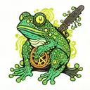 hippie frog peace sign lava lamps tattoo design idea