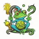 hippie frog peace sign lava lamps tattoo design idea