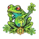 hippie frog peace sign lava lamps tattoo design idea