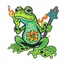 hippie frog peace sign lava lamps tattoo design idea