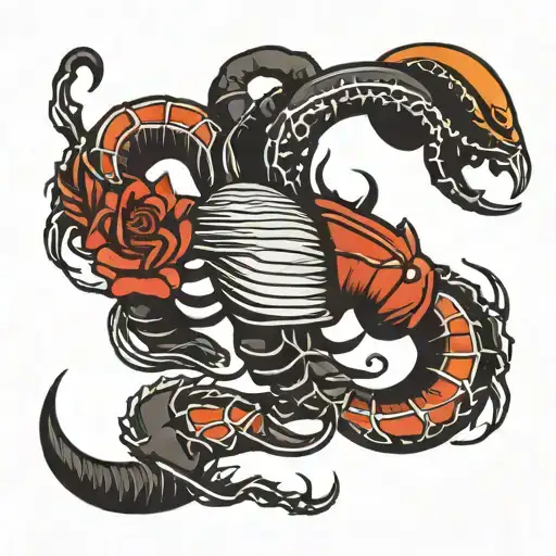 unforgiven word and scorpion tattoo design idea