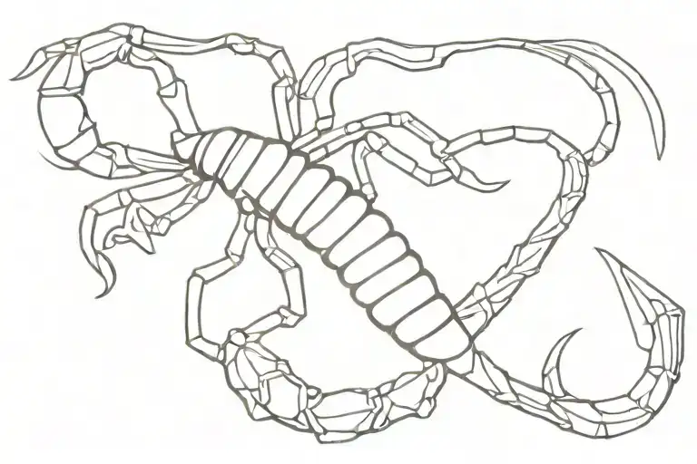 Incorporate unforgiven word into a scorpion design tattoo design idea