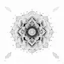 mandala with flowers tattoo design idea