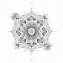 mandala with flowers tattoo design idea