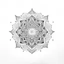 mandala with flowers tattoo design idea