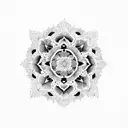 mandala with flowers tattoo design idea