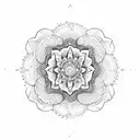 mandala with flowers tattoo design idea