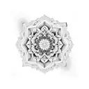 mandala with flowers tattoo design idea