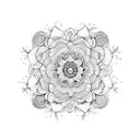 mandala with flowers tattoo design idea