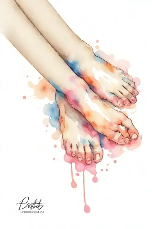 baby feet tattoo design idea