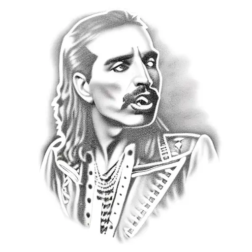 bon scott. ozzy osbourne. freddie mercury. axl rose. paul stanley. in style of mount rushmore.  tattoo design idea